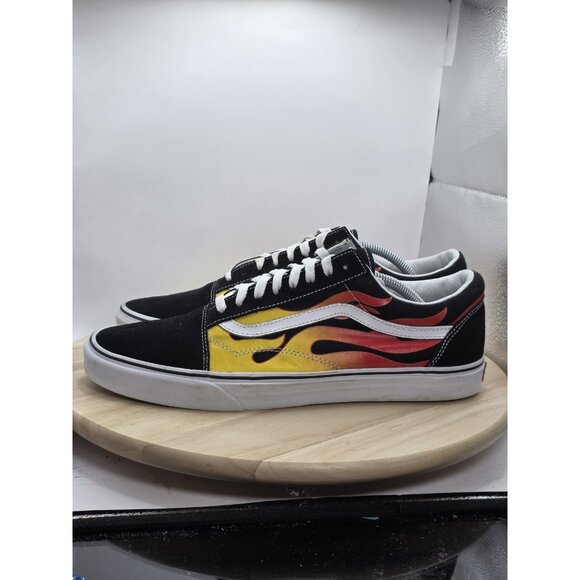 Vans Old Skool Flames Men Size 13 Super CLEAN  Skateboarding Red Yellow Black - Picture 1 of 9